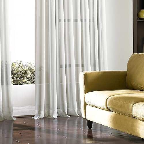 Curtainworks Soho Voile Sheer Grommet Curtain 59 x 108 Winter White 1