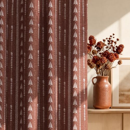 MEETSKY Boho Terracotta 95% Blackout Curtains for Bedroom 50Wx72L,2