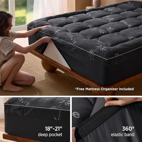 Bedsure 2 Inch Queen Mattress Topper - Viscose Made from Bamboo