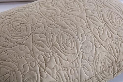 MarCielo 2 Pieces Microfiber Quilted Pillow Shams Soft Pillow Covers
