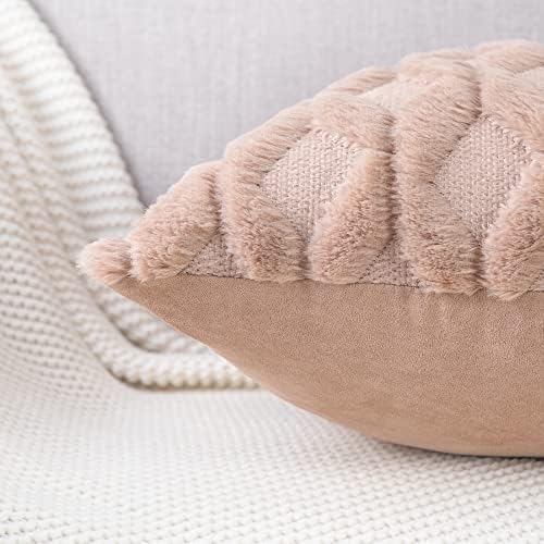 MADIZZ Set of 2 Soft Polyester Short Wool Velvet Decorative Throw