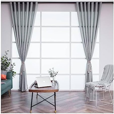 Panel Curtains 63 Inch Length, Grommet Voile Sheer Curtain Semi