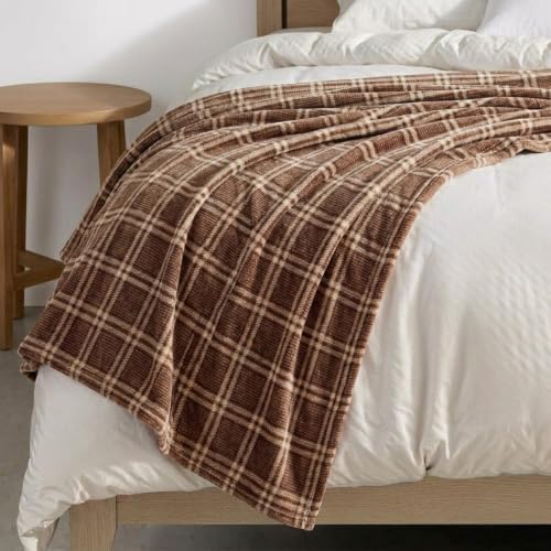 Nautica - King Soft Blanket, Plaid, Lightweight & Cozy Plush Bedding