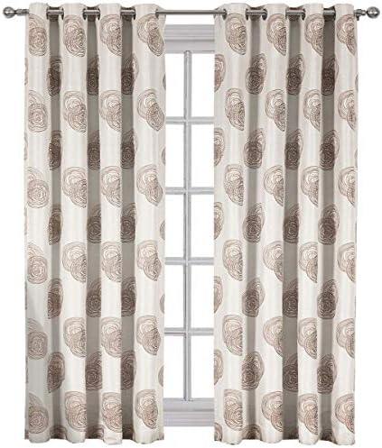 Royal Hotel Lafayetee Brown, Top Grommet Jacquard Window Curtain