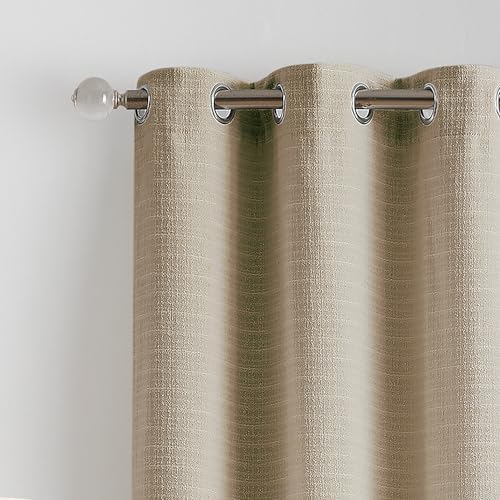 Martha Stewart Beige Room Darkening Curtains Textured Lined Grommet