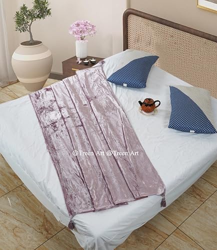 Treen Art Taupe 50" x 60" Rayon Velvet Throw Blanket for Couch Sofa &