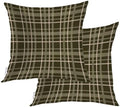 Gray Green Brown Cream Throw Pillow Covers, Trendy Modern Scottish