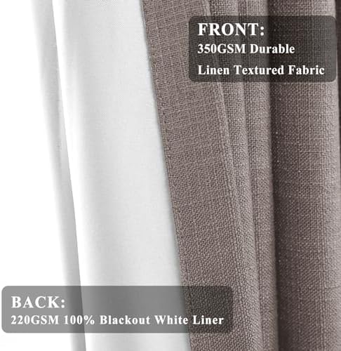 Fcosie Back Tab & Rod Pocket Linen Curtains 84 in Length Completely