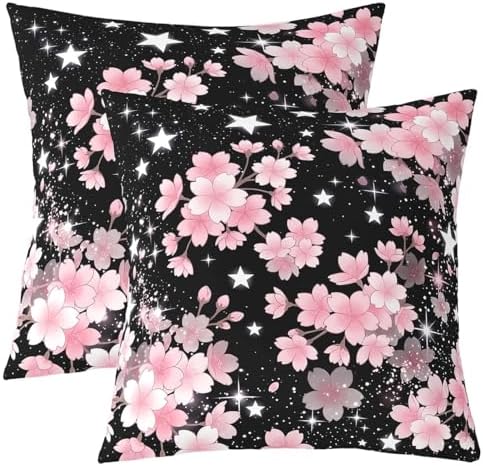 Feelyou Cherry Blossoms Throw Pillow Covers Set of 2 Japanese Style