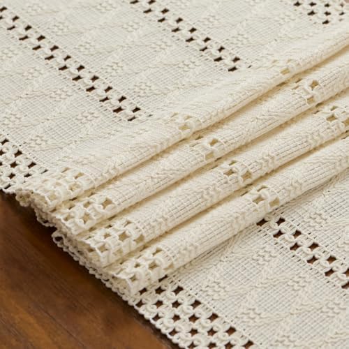 Baccessor Beige Farmhouse Table Runner for Fall Home Decor