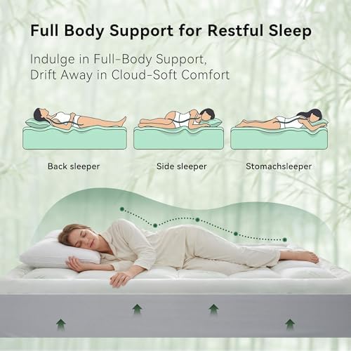 Anluoer Queen Mattress Topper Memory Foam Pillow Top Mattress Pad