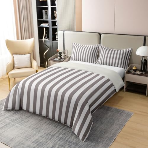 Feelyou Stripes Duvet Cover 100% Cotton King Size Geometric Bedding