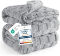 Bedsure Checkered Soft Cozy Queen Blanket for Bed, Grey, 90"×90"