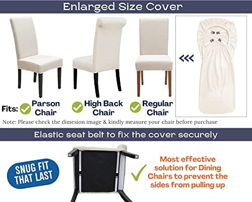 SPRINGRICO 6 Pack Dining Room Chair Covers with seat Belt, Stretch