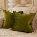 JUSPURBET 22x22 Velvet Decorative Throw Pillow Covers Set of 2,Olive