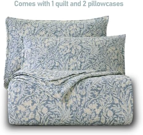 DURLENGEN Botanical Quilt California King Size,Reversible Bedding