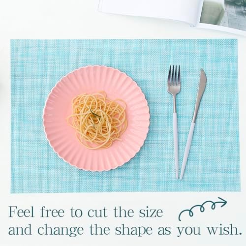 JeogYong Wipeable Placemats Set of 8 Washable Placemats Woven Table