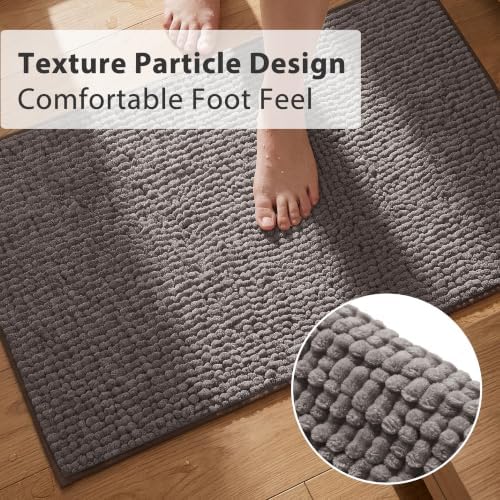 Set of 3 Bath Mats Low Pile Bathroom Rugs, 17"x24"+20"x32"+20"x24"U