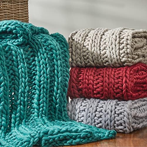 Park Designs Chunky Ribbed Knit Throw, Mushroom