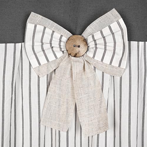 DOSLY IDÉES Farmhouse Grey Shower Curtain,Bowknot,Cotton Woven and