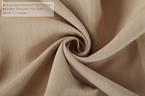 MIUCO Blackout Curtains Room Darkening Curtains Textured Grommet
