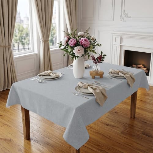 Gray Solid Color Tablecloths for Rectangle 60 x 120 Inch Table Cover