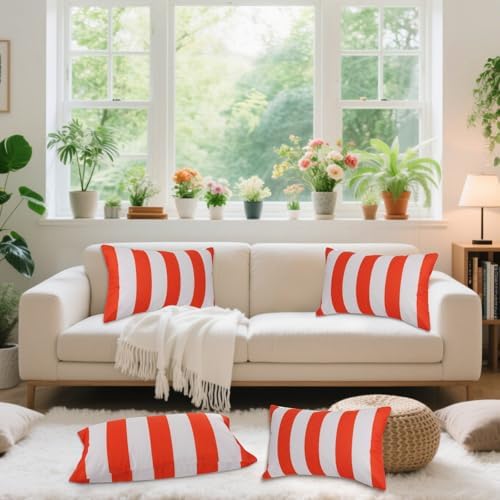 tiggell 4 Pack Waterproof Pillow Covers Outdoor Throw Pillowcases