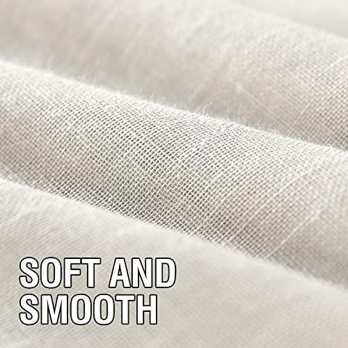 Linen Blended Sheer Curtains Tab Top Light Filtering Elegant Curtains