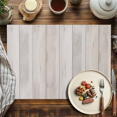 Placemats Set of 6, Beige Cotton Linen Place Mats, Farmhouse Simple