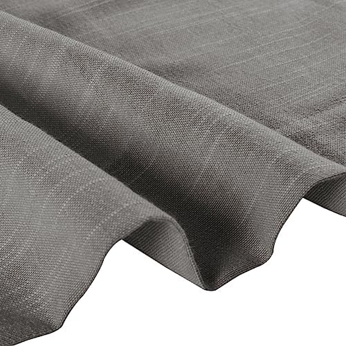 TWOPAGES Gray Linen Cotton Blackout Pleated Curtain, 72Wx108L, 1 Panel