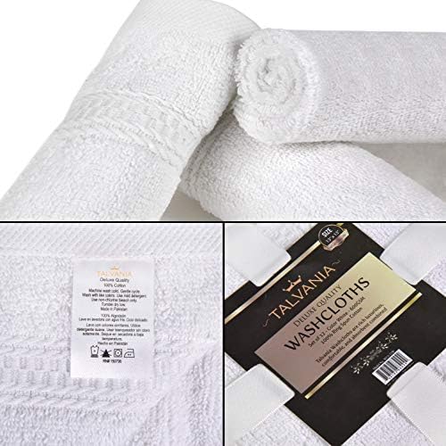 Cotton Washcloths - 13” X 13” 100% Pure Ring Spun Cotton Towels 600