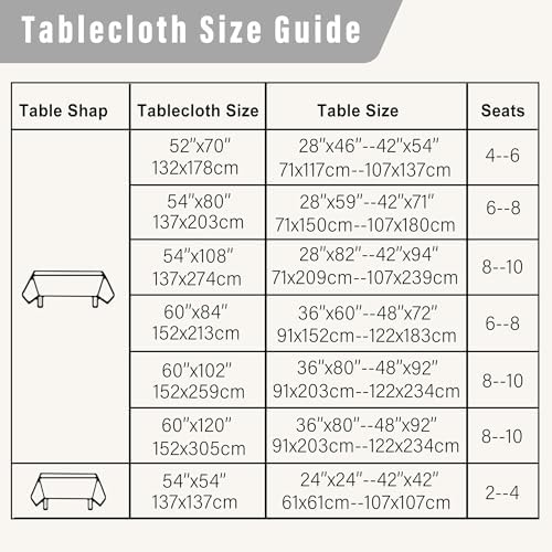 DWCN Rectangle Faux Linen Tablecloth, Table Cover, 60 x 84 Inch, Light