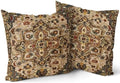 Brown Gold Red Vintage Bohemian Pillow Covers 18X18 Inch Boho Flower