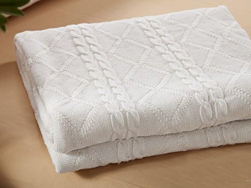 Home-organizer Tech 100-percent Cotton Cable Knitted Woven Soft Throw