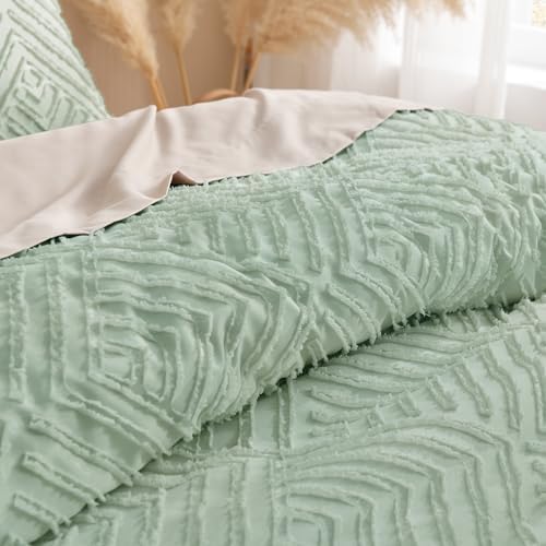 Andency Sage Green California King Comforter Set, 3 Pieces Bedding Set
