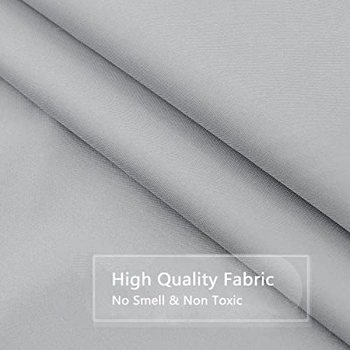 LLSCL Grey Fabric Shower Curtain Liner with Bottom Counterweight