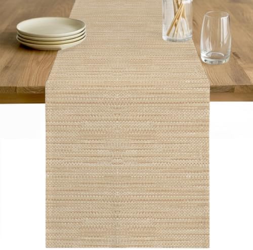 Modern Minimalist Art Table Runners 108 Inches Long, Solid Color Linen