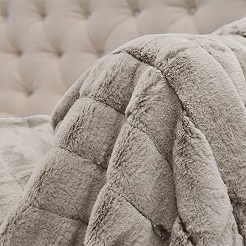 Home Soft Things Super Mink Faux Fur Throw Blanket, 50"x60", Light