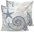 Pillow Covers 20x20 Set of 2, Blue Coastal Square Throw Pillow Covers
