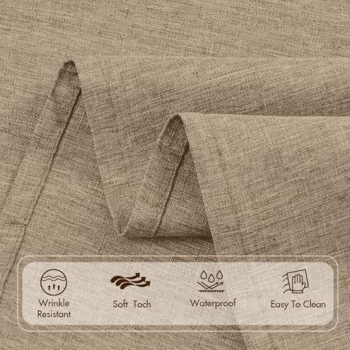 Flaxen 70inch Round Polyester Linen Farmhouse Tablecloth