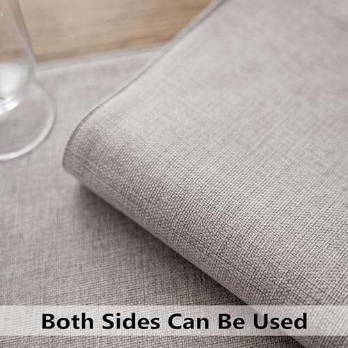 Demetex Placemats Set of 4 Grey Heat Resistant Linen Place Mats for