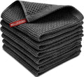 100% Cotton Waffle Weave Kitchen Towels, 6 Pack Dish Cloths for