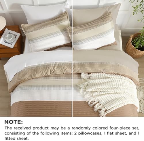 Andency Queen Comforter Set, Taupe, 7 Pieces