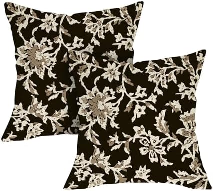 Vintage Floral Decorative Throw Pillow Covers 18 x 18 Set of 2