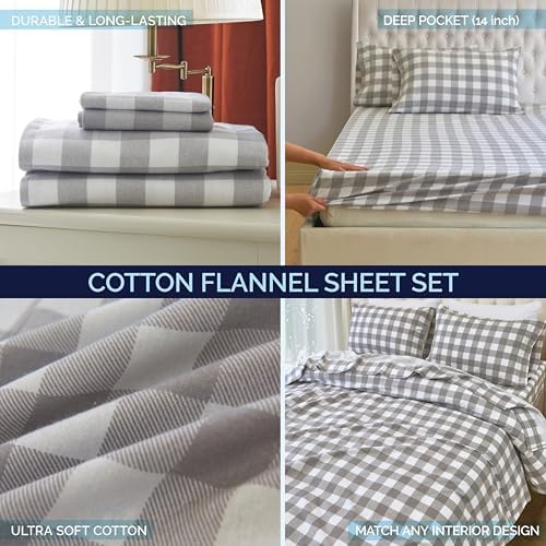 Elegant Comfort Soft 4-Piece 100% Turkish Cotton Flannel Sheet Set