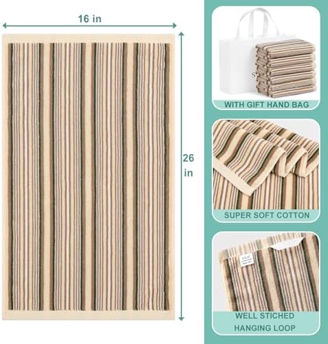 SALAS Premium Kitchen Dish Towels for Drying Dishes, Large Cotton