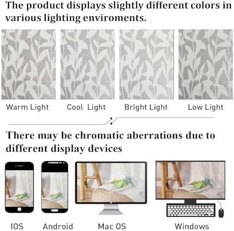 Lecloud Leia Ivory Sheer Curtains 108 Inches Long 2 Panels, Airy