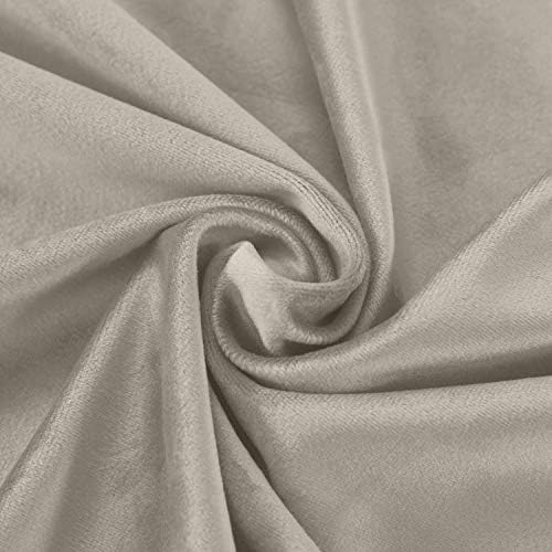 ChadMade Blackout Lined Premium Velvet Curtain Gray Beige 50Wx120L
