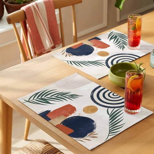 Placemats Set of 8, Boho Woven Placemat, Linen Place Mats for