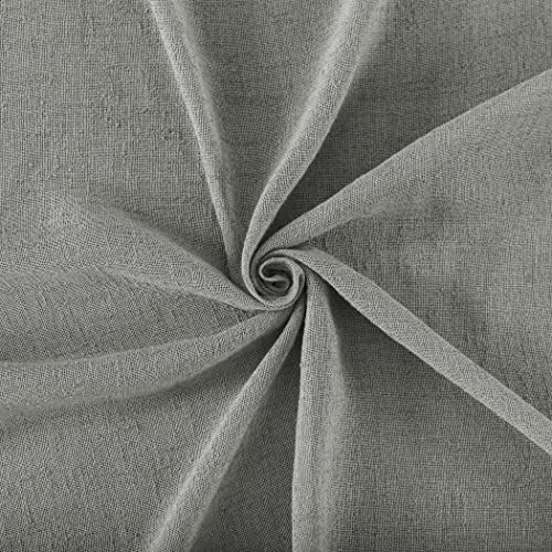 Archaeo Burlap Weave Linen Blend Tab Top Curtain, 50" x 96", Sterling